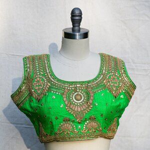 Green Crop Top Blouse